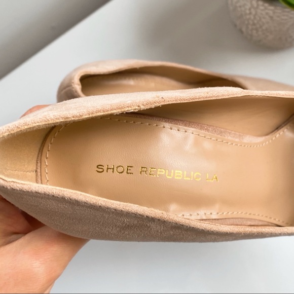 👡 TAN FAUX SUEDE POINTED TOE CLASSIC HIGH HEELS! - Picture 9 of 12